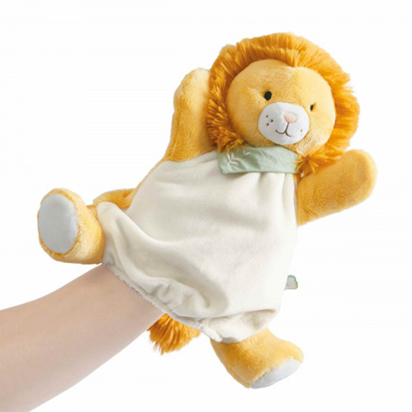 Peluche marionnette Nougat le lion 