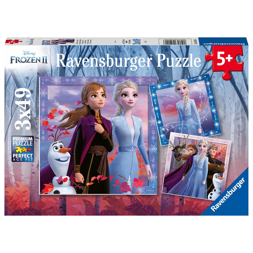 Puzzles 3 x 49 Pièces Le Voyage Commence - La Reine des Neiges 2 
