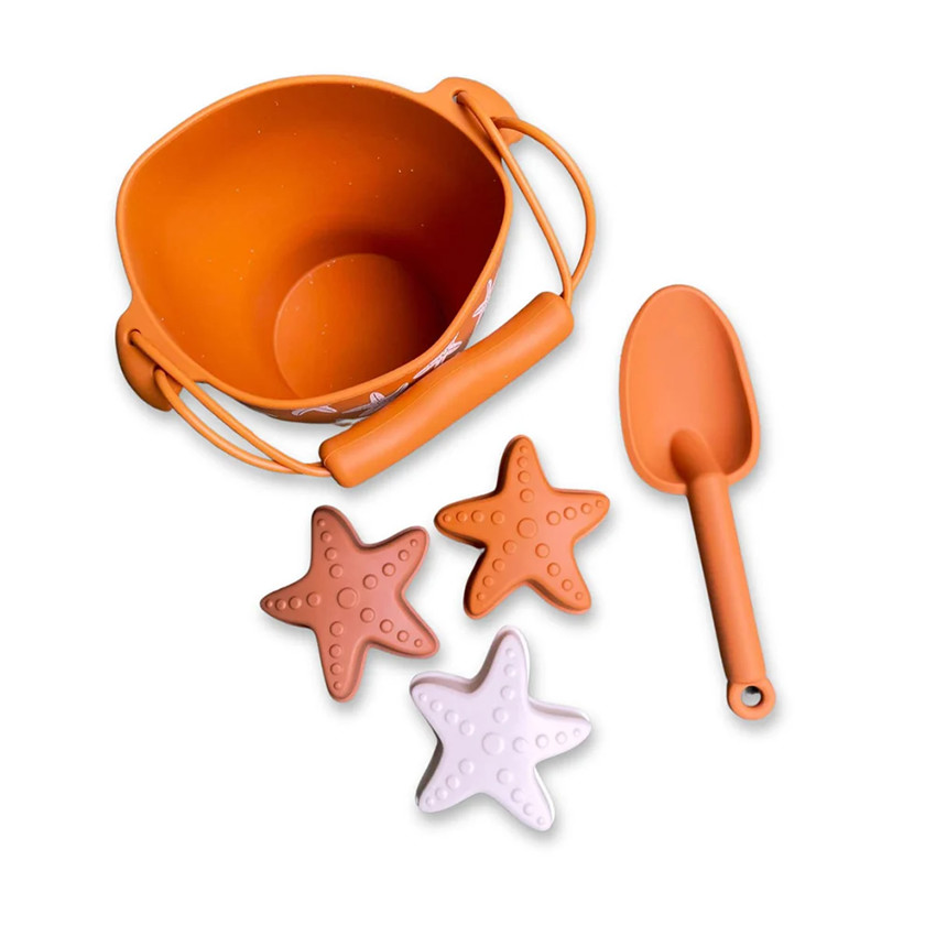 Set de plage seau + pelle + 3 moules - Étoile de mer 