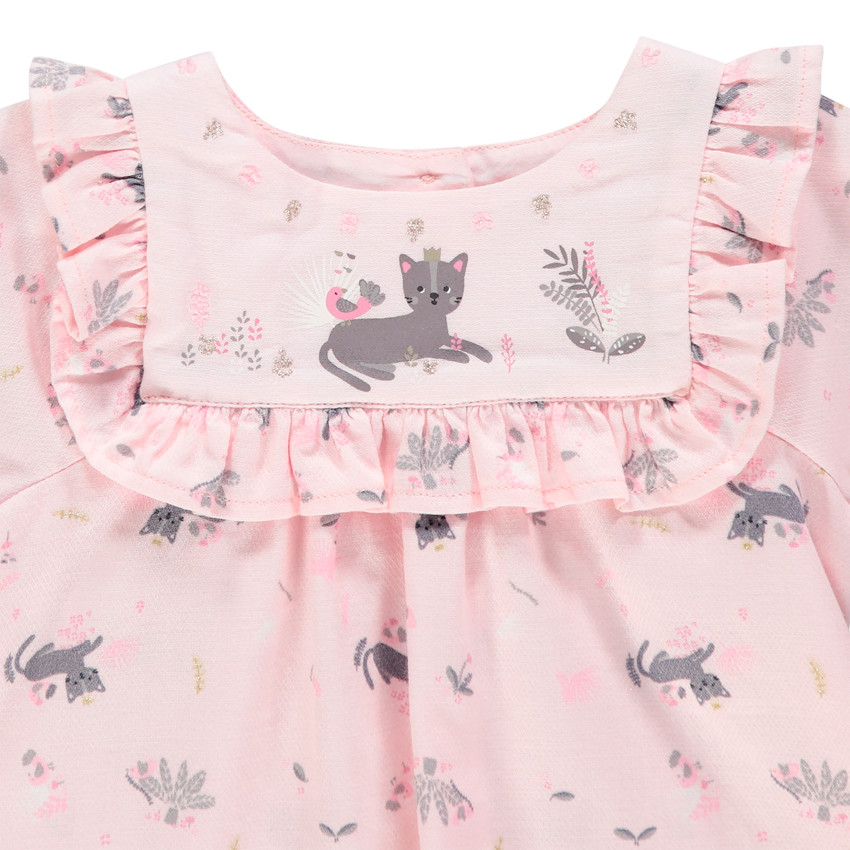 Tunique mannches longues imprimée chats all-over 