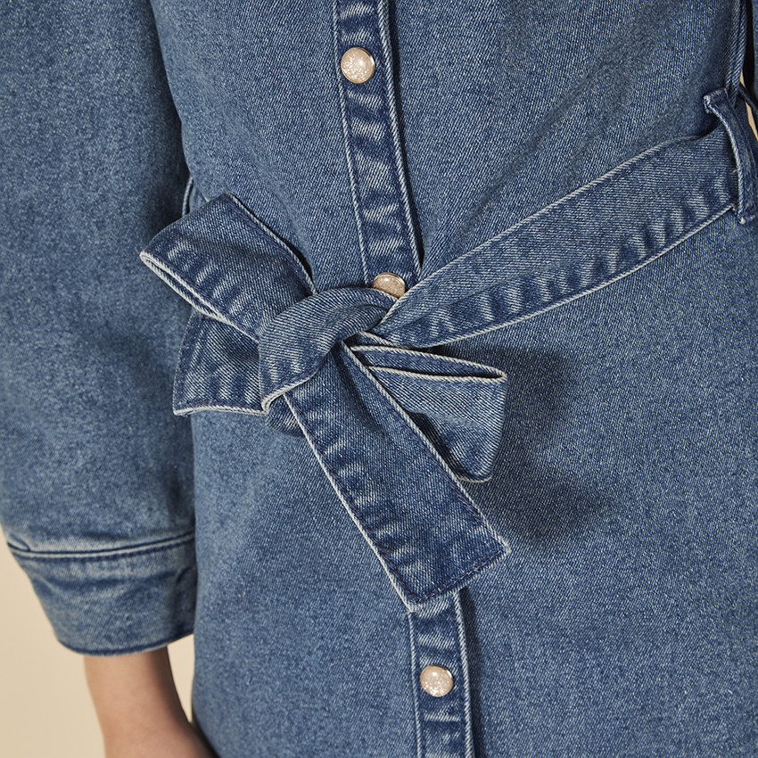 Robe effet jean avec ceinture amovible pour fille 