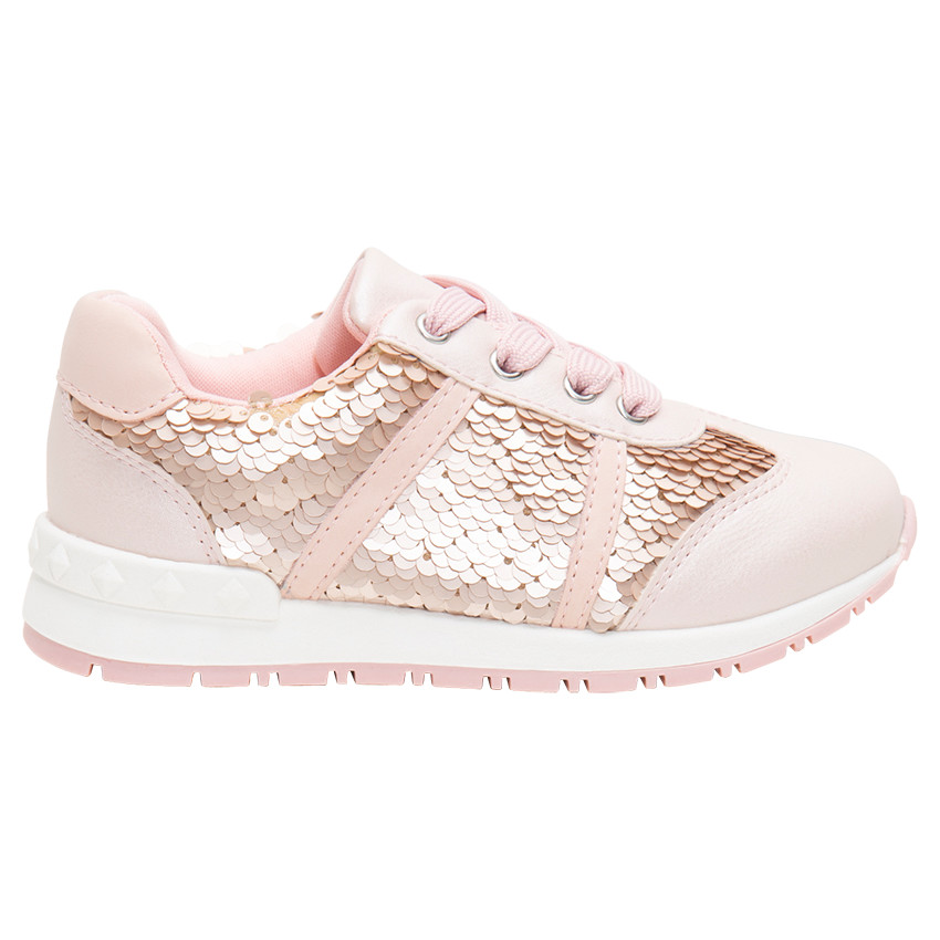 Baskets basses à lacets avec écailles fantaisie mates 