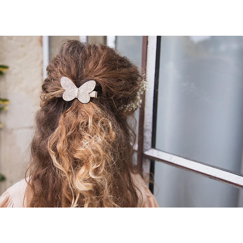 Robe de cérémonie manches courtes volantées et broderies pour fille 