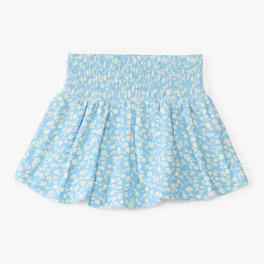 Jupe-short avec taille smockée imprimé fleuri pour fille 