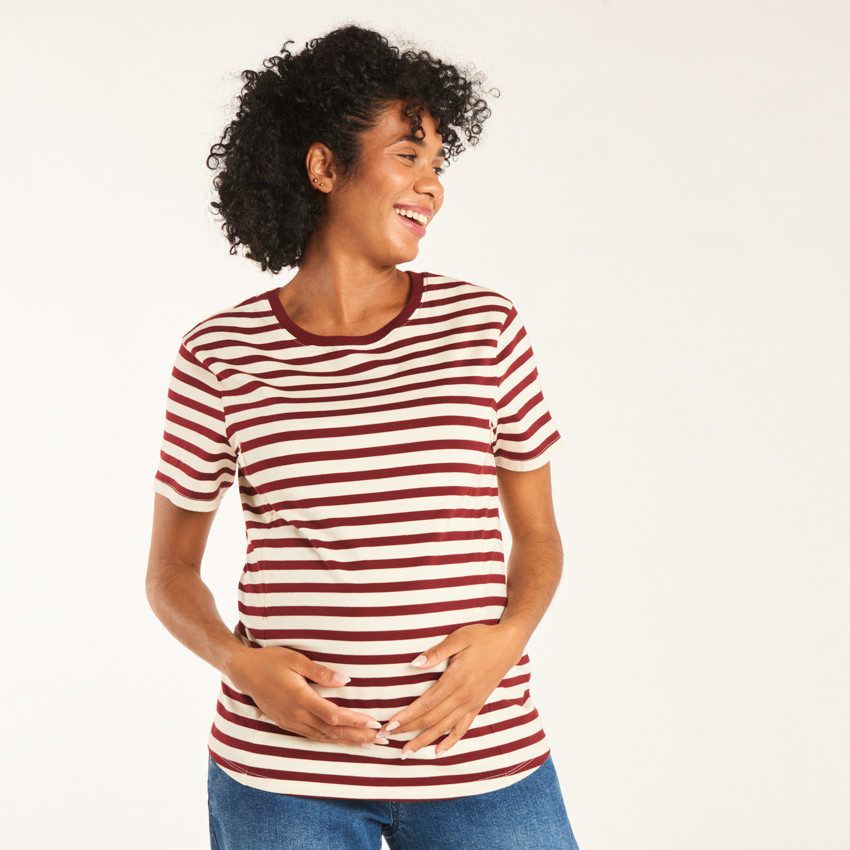 T-shirt manches courtes d'allaitement pour femme 