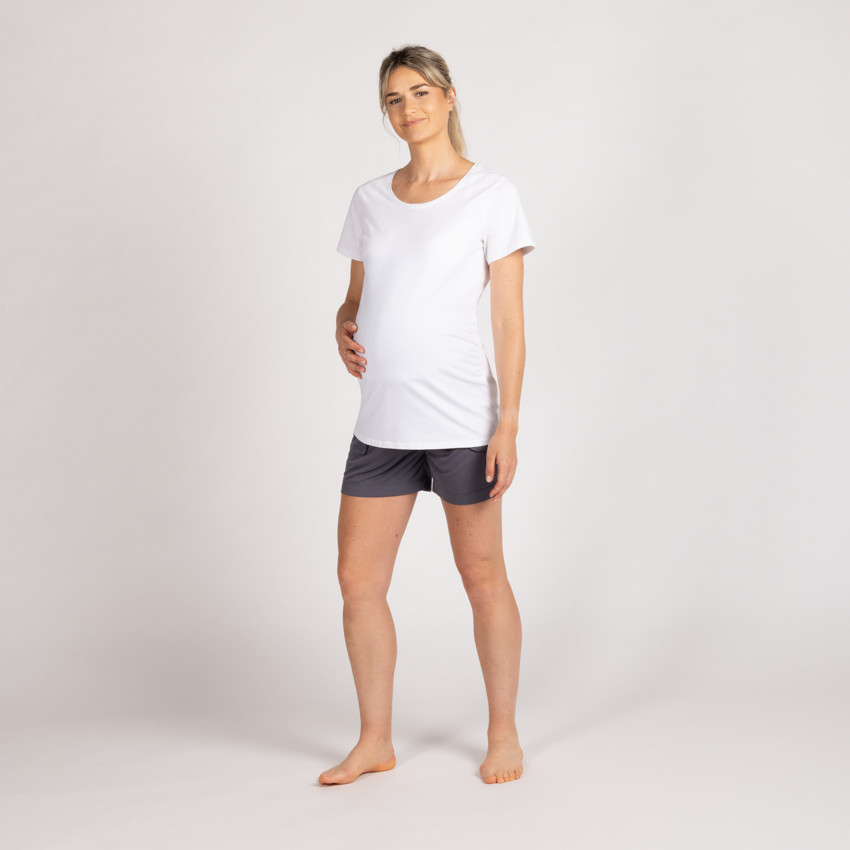 Short de grossesse uni avec bandeau haut 