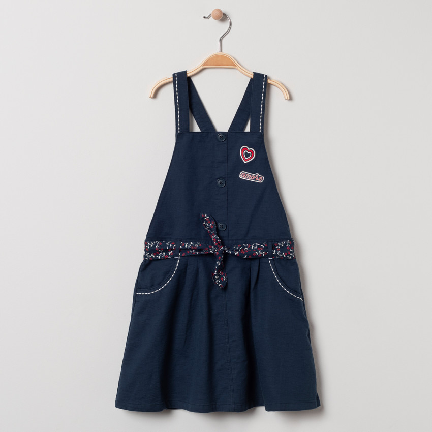Robe salopette avec patches fantaisies 