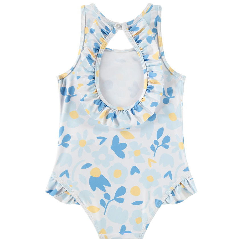 Maillot de bain 1 pièce imprimé floral et dos nu pour bébé fille 