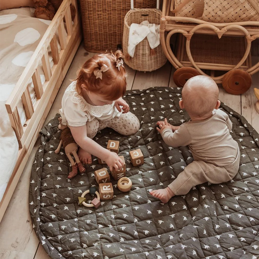 Tapis de jeu et sac de rangement 3 en 1 matelassé birds 