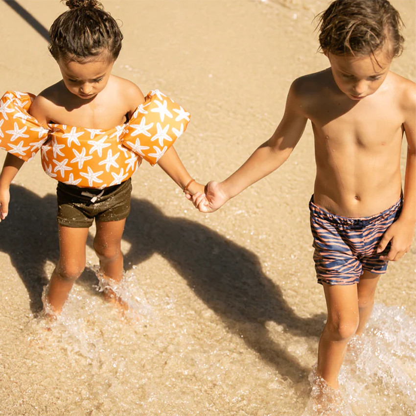 Brassard ensemble de natation Puddle Jumper Etoiles de Mer Beige 2-6 ans  