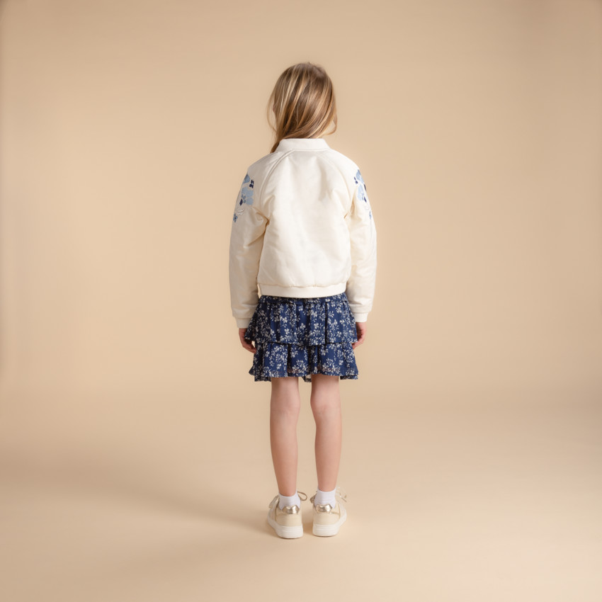 Bomber en toile satinée avec détails brodés pour fille  