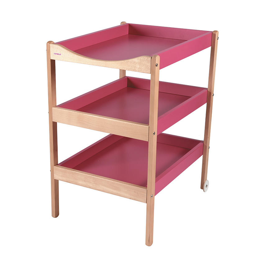 Combelle - Table à Langer Susie 3 plateaux – Hybride Fuschia - Rose Fuschia