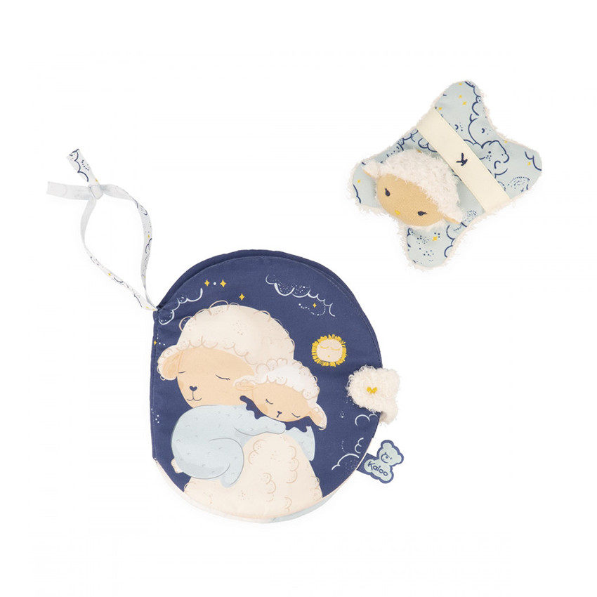 Livre imagier en tissu Doux Sommeil + doudou mouton 