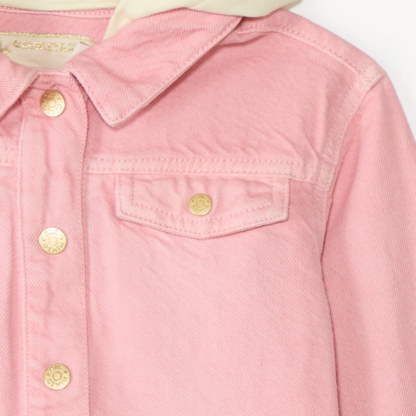 Veste en jean avec capuche amovible pour fille 