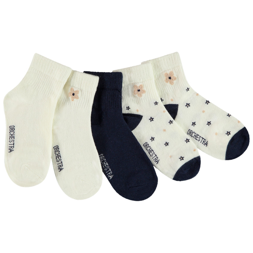Lot de 5 paires de chaussettes normales fantaisie pour fille 