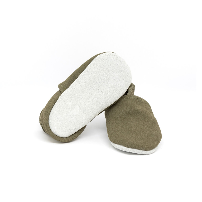 Chaussons souples 0-3M en suède Babysoft trebol 