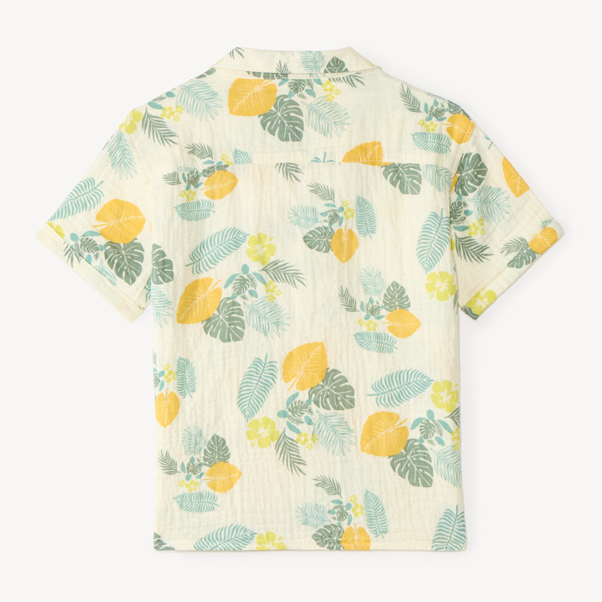 Chemise manches courtes motifs tropicaux pour garçon 