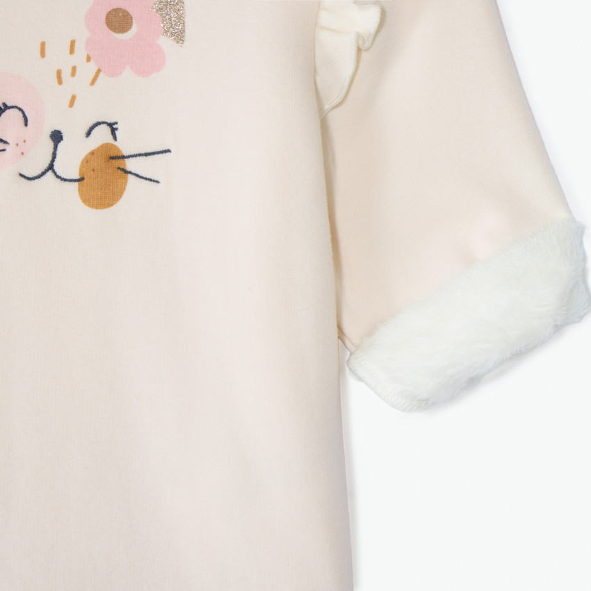 Ensemble 2 pièces motif félin pour bébé fille 