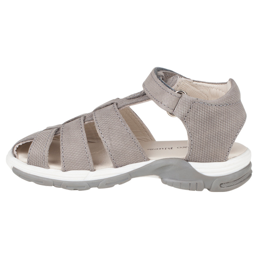 Nu-pieds en cuir avec lanière à scratch 