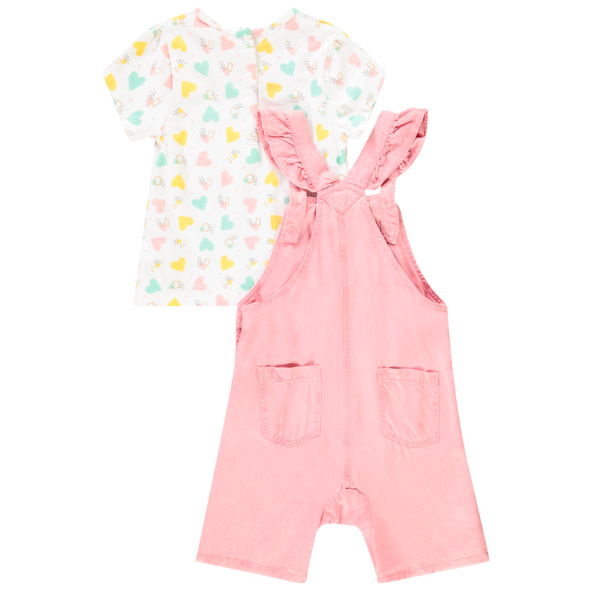 Ensemble salopette + t-shirt pour bébé fille 