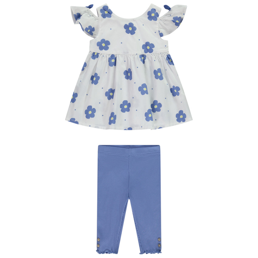 Ensemble corsaire + tunique à imprimé fleuri pour bébé fille 