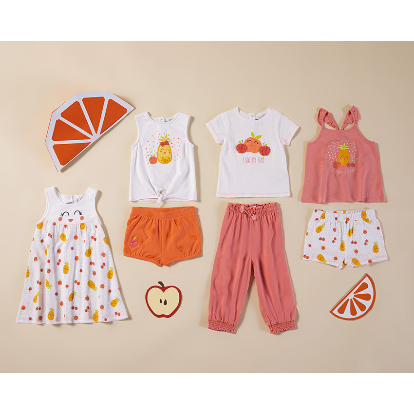 Robe sans manches en coton imprimée fruits 