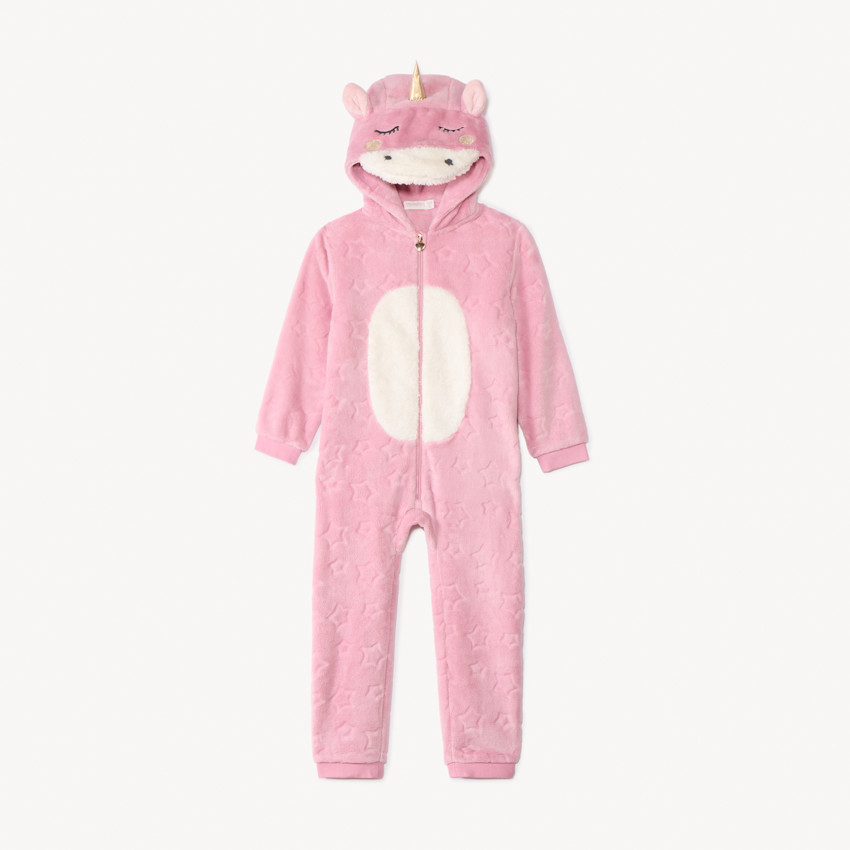 Surpyjama licorne en sherpa motif étoiles pour fille