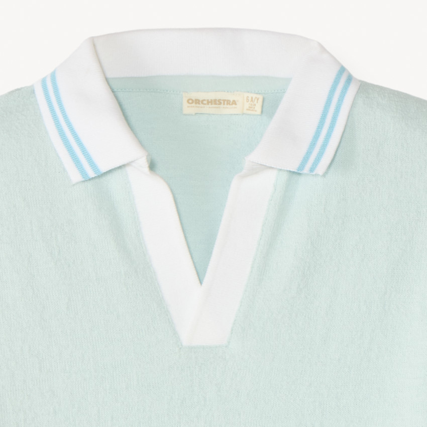 Polo manches courtes en maille fantaisie uni pour garçon 