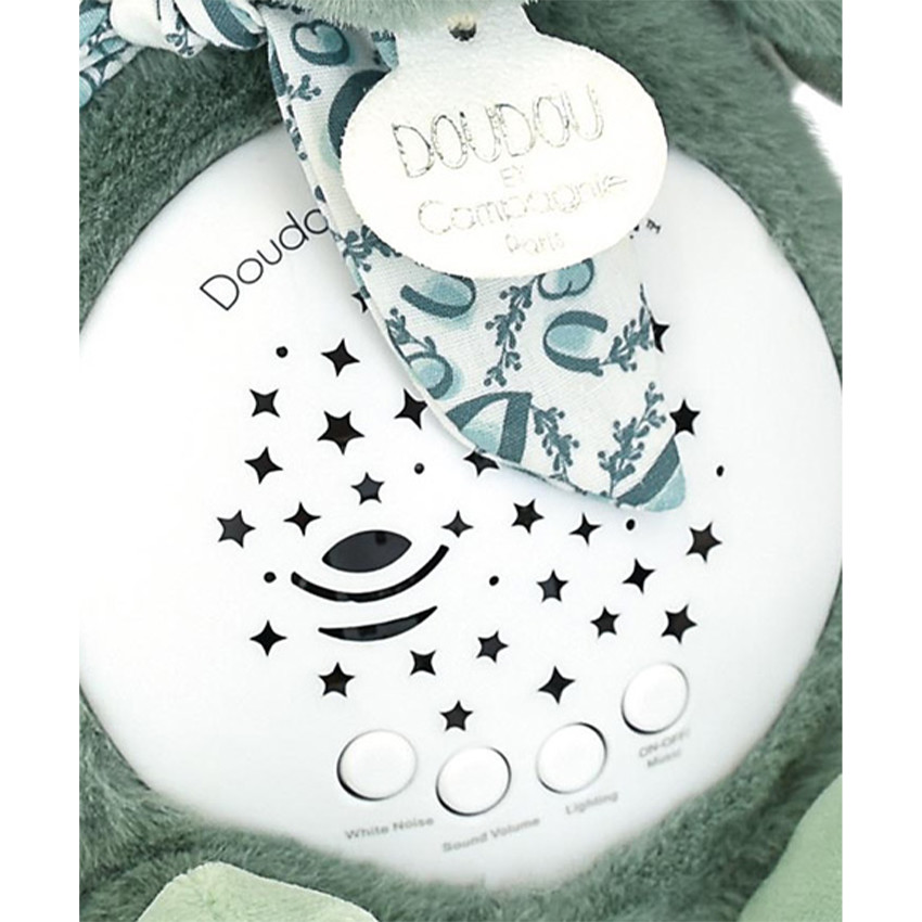 Veilleuse peluche musicale et projecteur Vert 