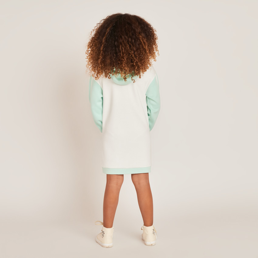 Robe sweat à capuche fille print Stitch 