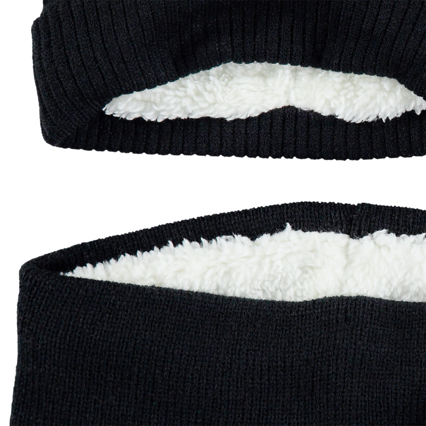 Ensemble bonnet et snood en tricot doublés sherpa motif Spiderman 