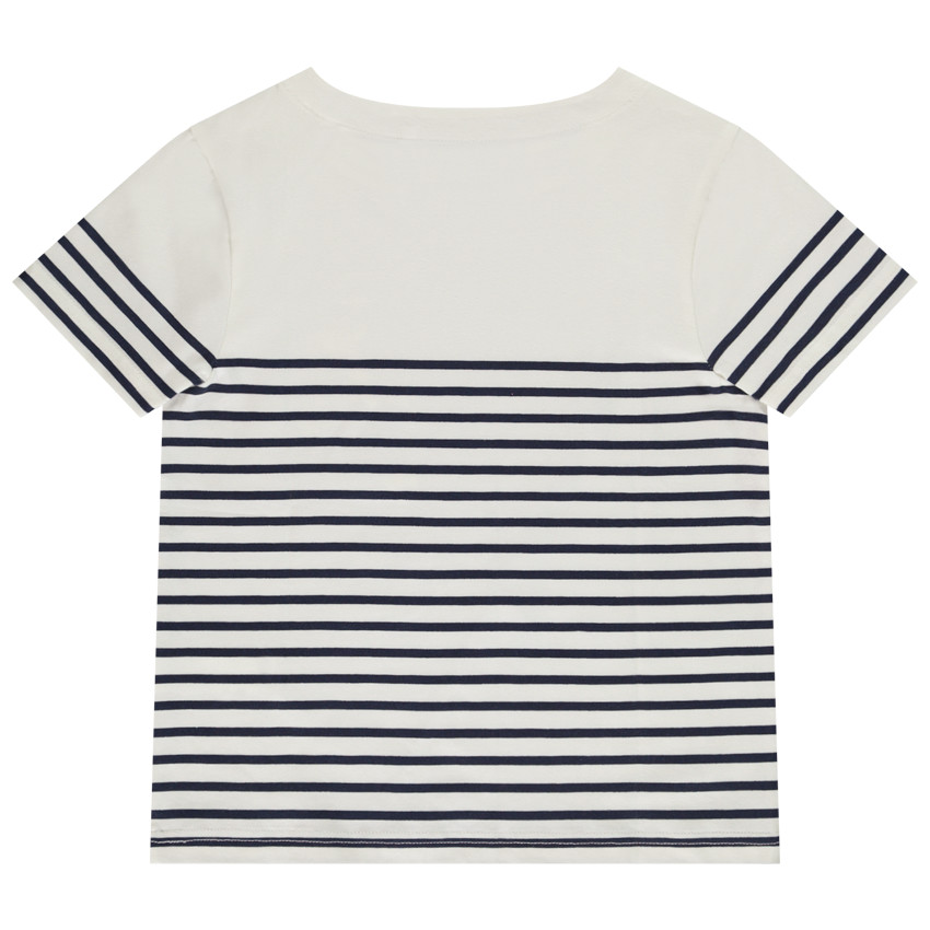T-shirt manches courtes marinière en jersey print Bugs Bunny Warner pour garçon 