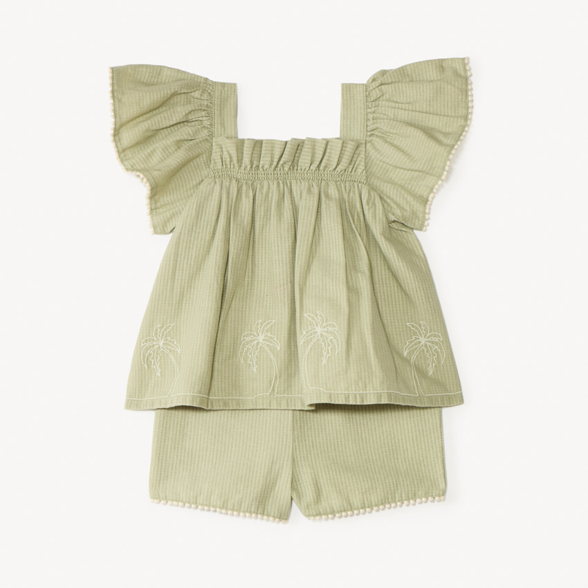 Ensemble court 2 pièces blouse + short pour bébé fille 