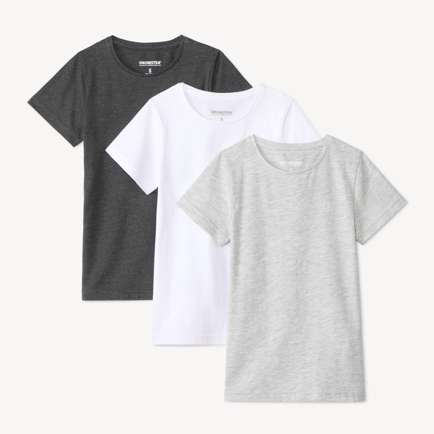 Lot de 3 maillots de corps manches courtes unis pour garçon 