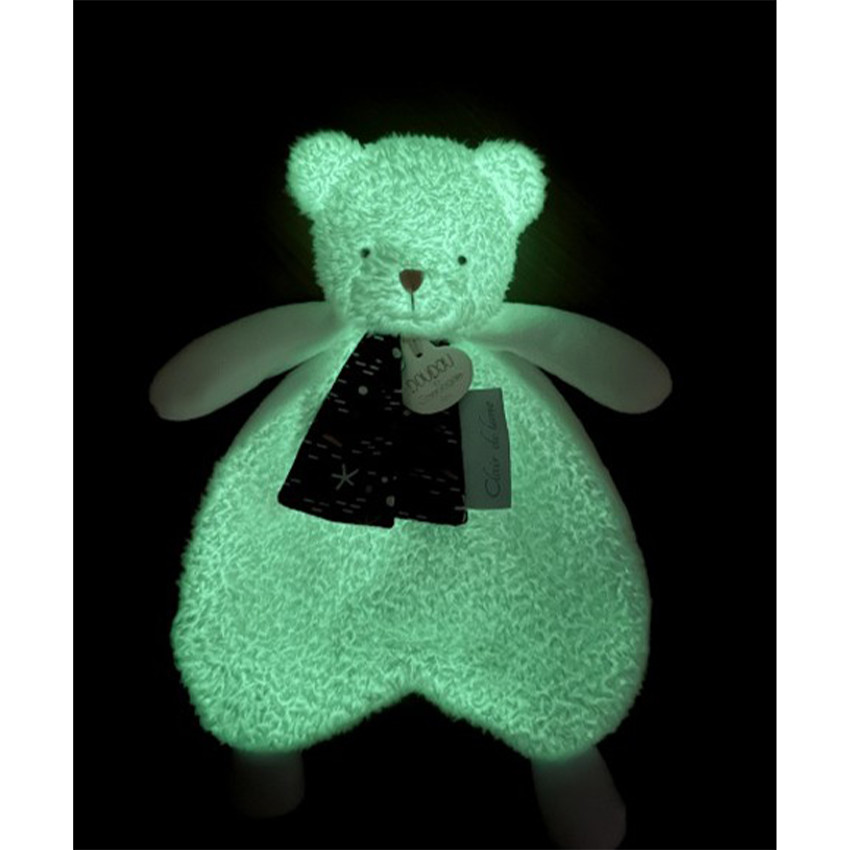 Doudou plat ours Luminescent 26cm Clair de Lune 