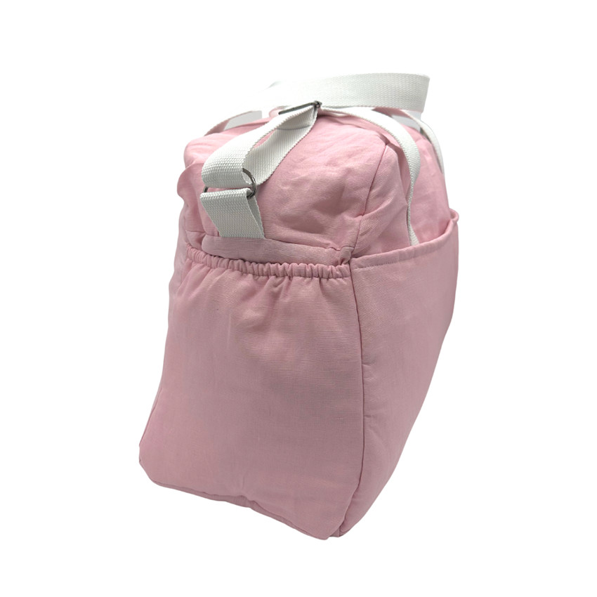Sac à langer en lin "Mon amour" rose 