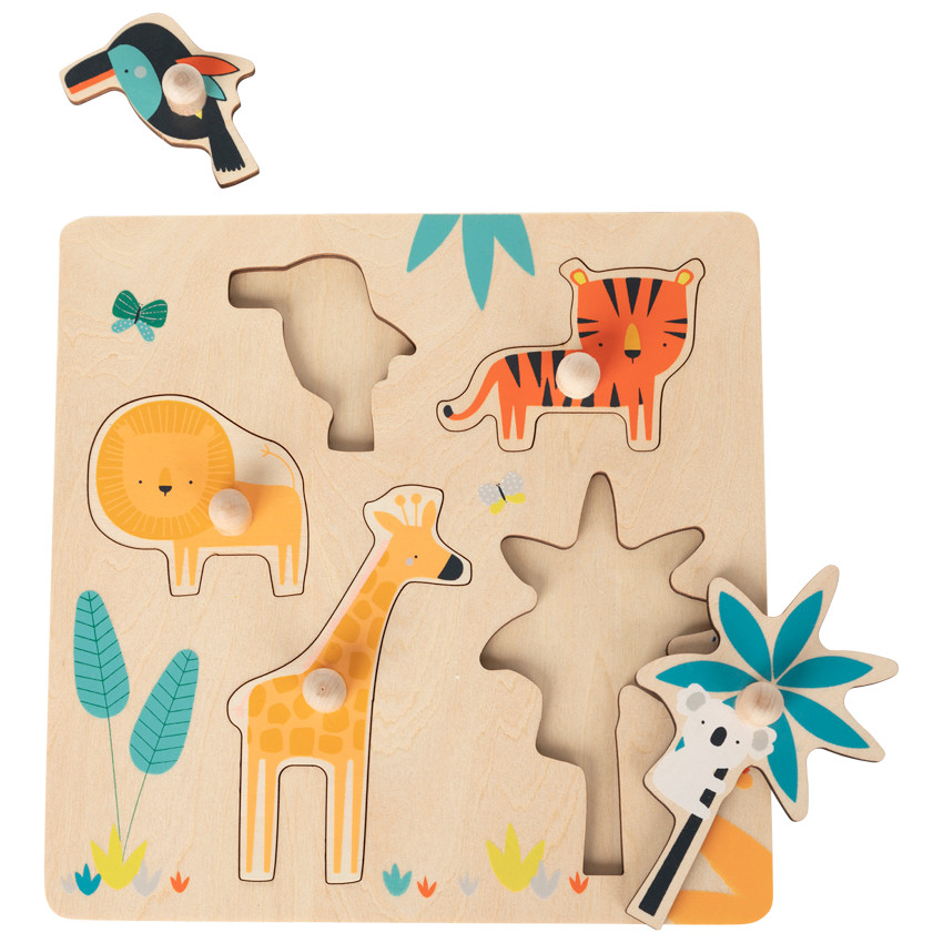 Puzzle en bois Crazy Jungle 5pcs 