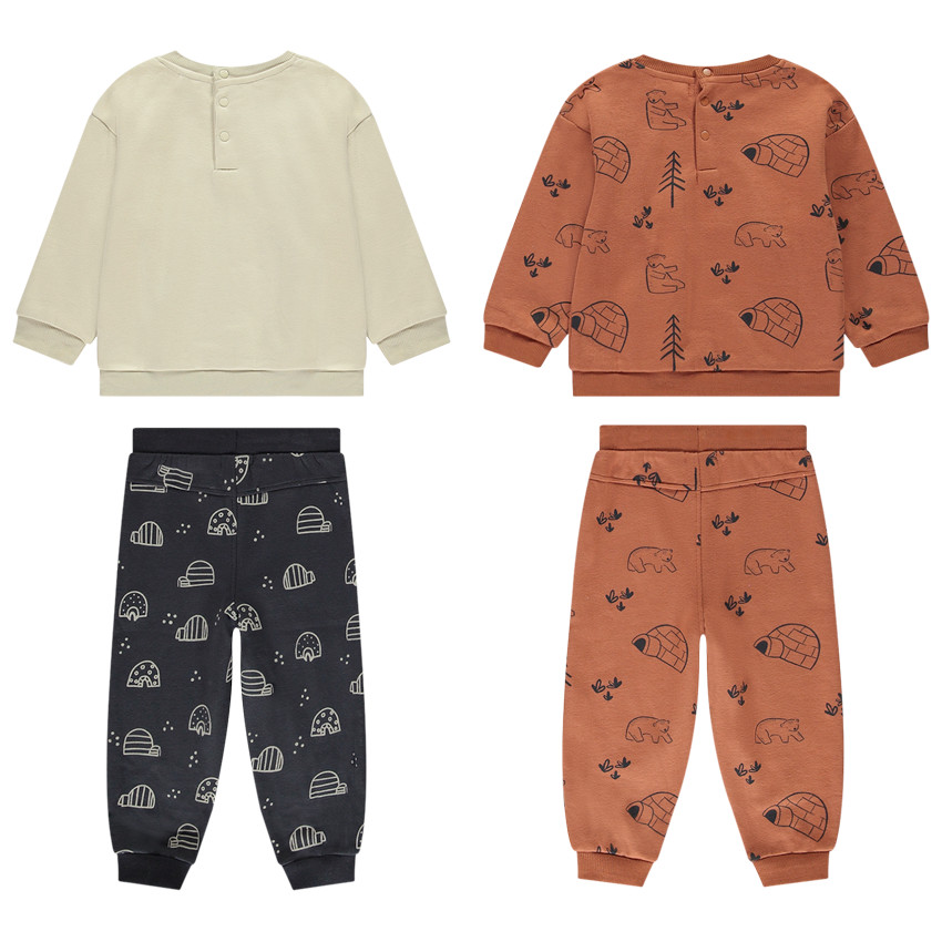 Lot de 2 ensembles jogging + sweat fantaisie pour bébé garçon 