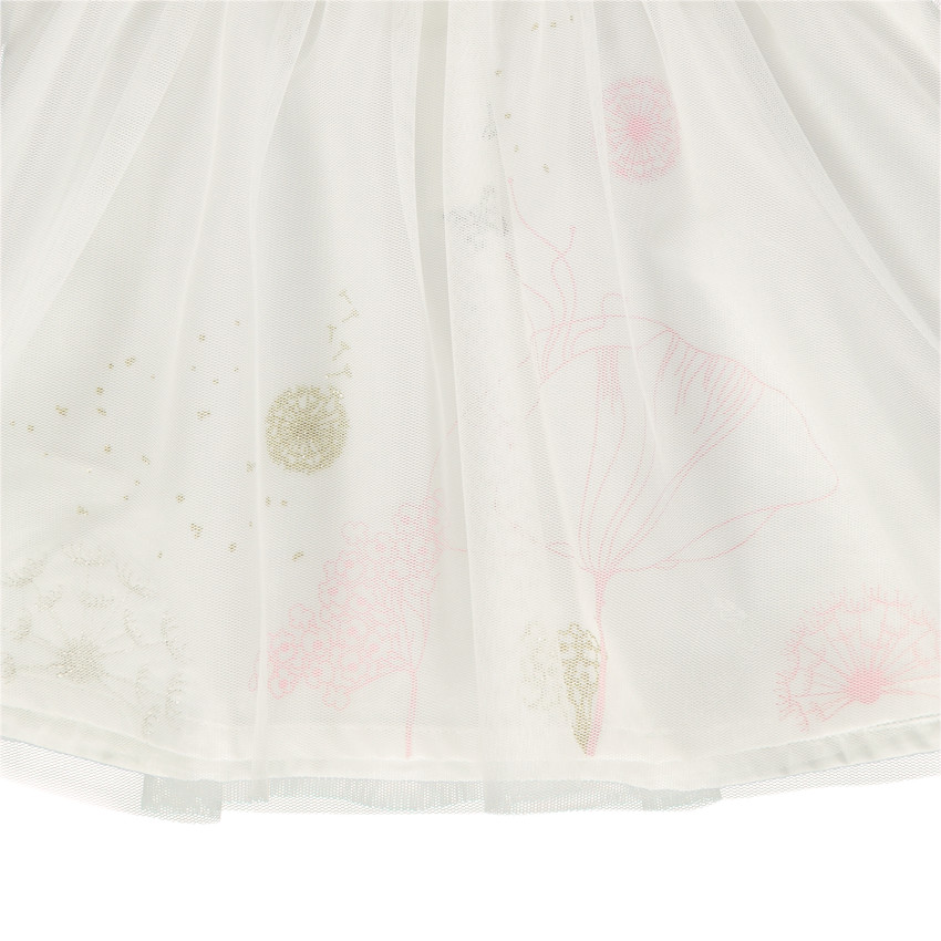 Top évasé sans manches en dentelle et tulle 