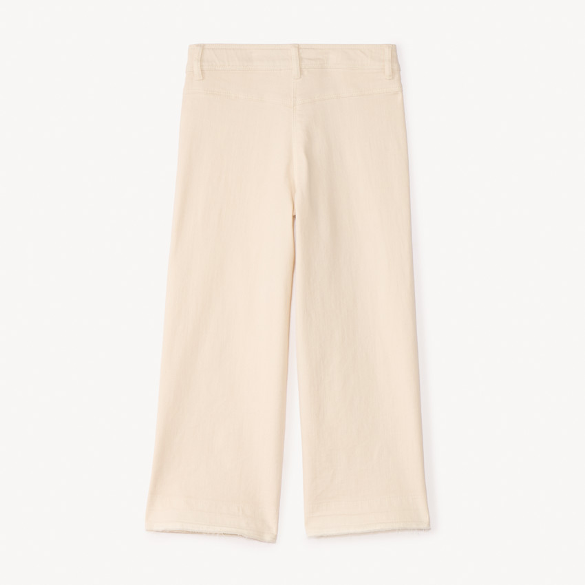 Jean large uni à boutons imitation corne pour fille 