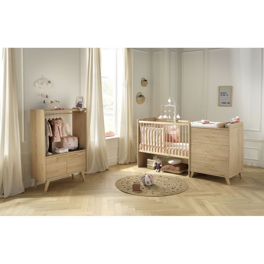 Lit combiné évolutif Arty 60x120 cm - Chêne Suave 
