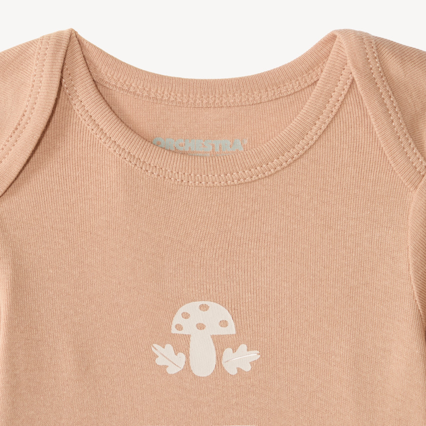 Lot de 5 bodies manches longues bébé fille motif nature 