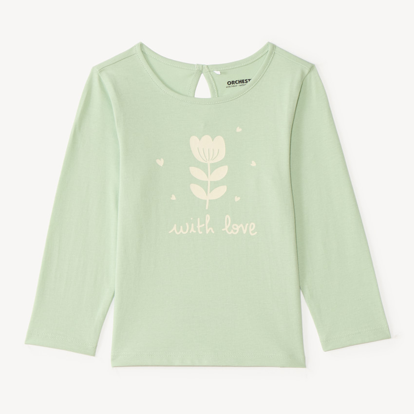 T-shirt manches longues print fantaisie pour bébé fille