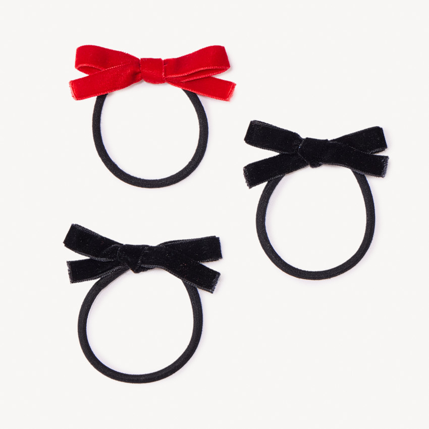 Lot de 3 élastiques à nœud en velours fille 