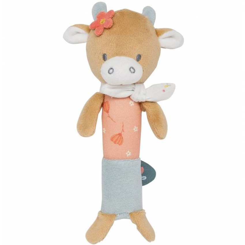 Peluche avec sifflet - Mila la vache - Beige foncé chaud - 20 cm 