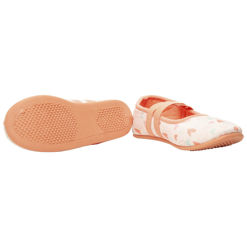 Chaussons forme babies imprimé coeurs pour fille 