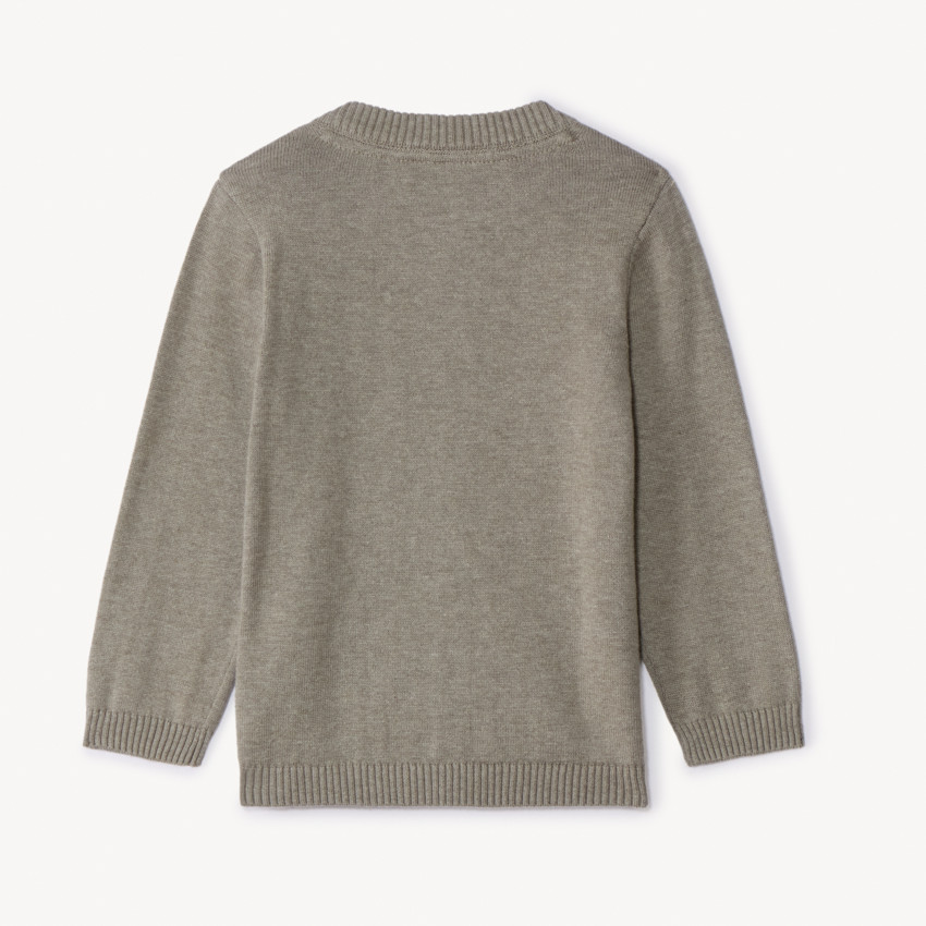 Gilet en tricot uni avec col teddy pour bébé garçon  