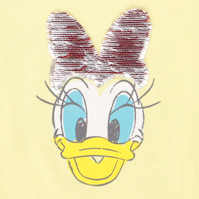 T-shirt manches courtes à volants avec sequins magiques Daisy Disney pour fille 