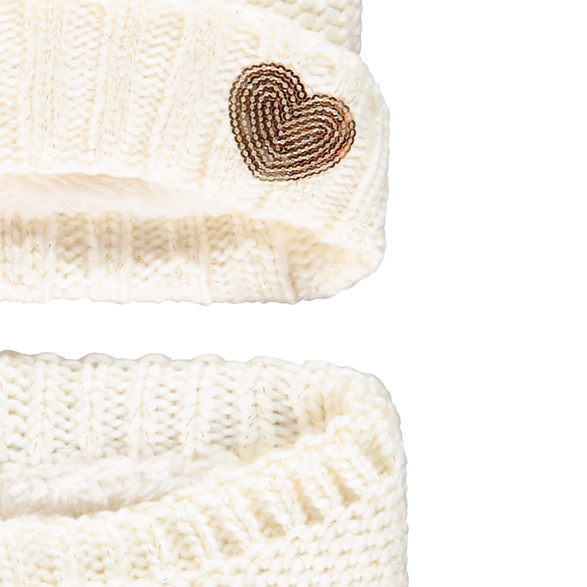 Ensemble bonnet et snood en tricot pour enfant fille 