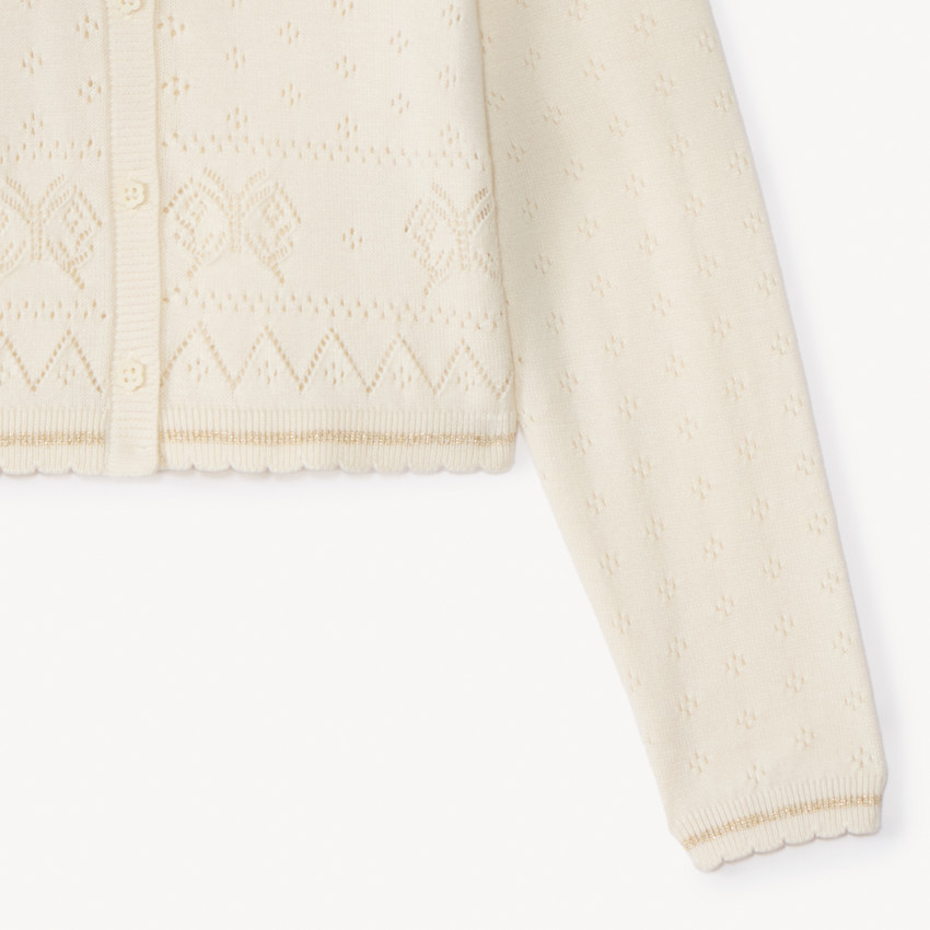 Gilet manches longues en tricot fantaisie pour fille 